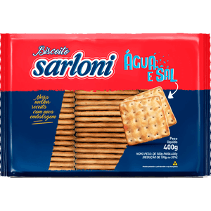 BISCOITO SARLONI PACOTE 400G AGUA E SAL